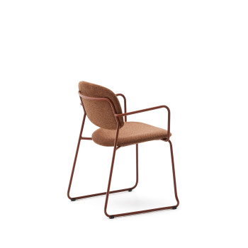 Meli-stoel in terracotta chenille en terracotta metalen frame, FSC Mix Credit