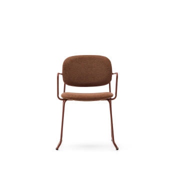 Meli-stoel in terracotta chenille en terracotta metalen frame, FSC Mix Credit