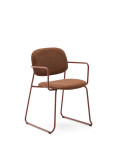 Meli-stoel in terracotta chenille en terracotta metalen frame, FSC Mix Credit