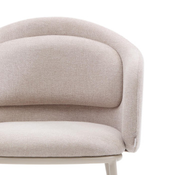 Beige Minda stoel met stalen poten en beige afwerking, FSC Mix Credit