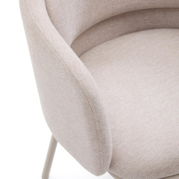 Beige Minda stoel met stalen poten en beige afwerking, FSC Mix Credit