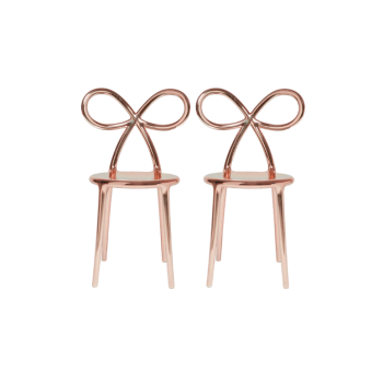QEEBOO Ribbon stoel met metalen afwerking, set van 2