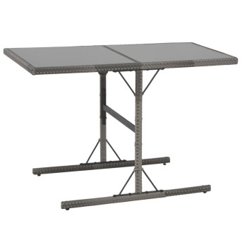 7-delige tuinset met kussens in grijs polyrotan