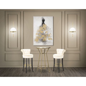 Luxe crèmekleurige barkruk