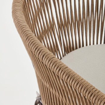 Yanet kruk in beige touw, hoogte 65 cm, beige, hoogte 65 cm