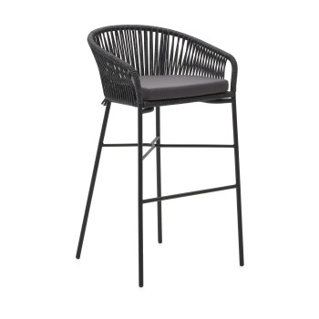 Yanet kruk van zwart touw, hoogte 80 cm