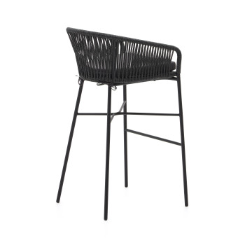 Yanet kruk van zwart touw, hoogte 80 cm