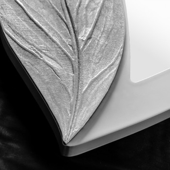 Witte bloembloemspiegel P4252 PINTDECOR