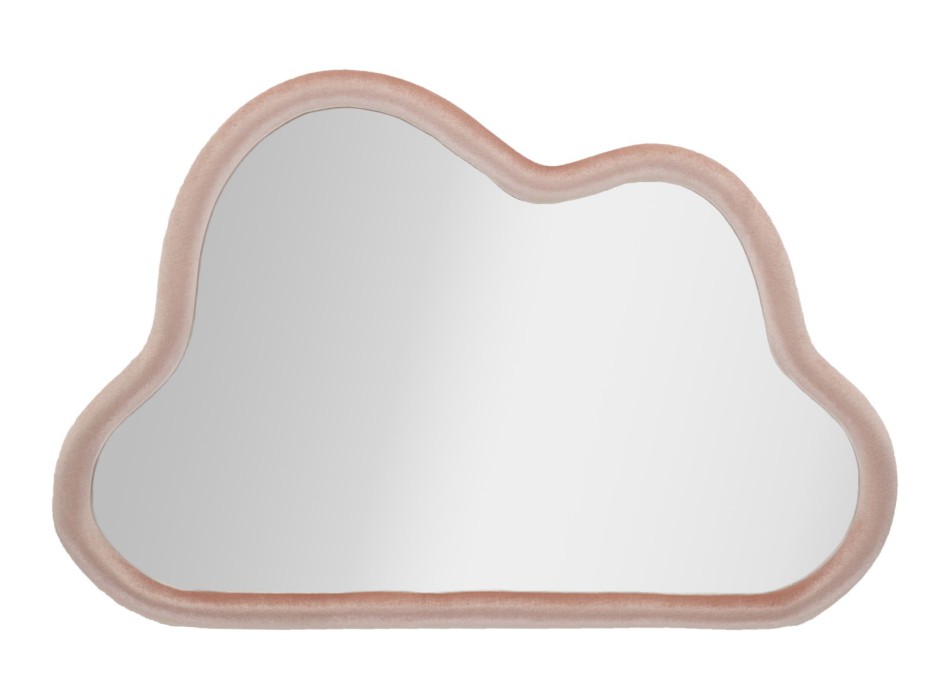 WOLKENROZE FLUWELEN WANDSPIEGEL