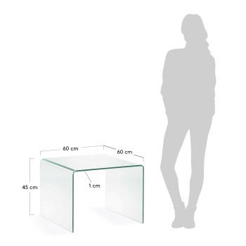 Burano salontafel 60 x 60 cm transparant