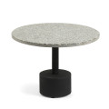 Delano salontafel in grijs terrazzo met zwarte stalen poten Ø 55 cm