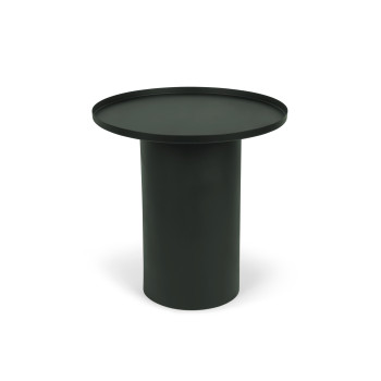 Ronde salontafel Fleksa van donkergroen metaal, Ø 45 cm