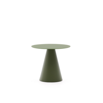 Wilshire salontafel van gehard glas en gelakt metaal, Ø 50 cm