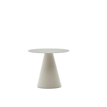 Wilshire salontafel van gehard glas en gelakt metaal, Ø 50 cm