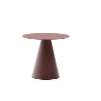 Wilshire salontafel van gehard glas en gelakt metaal, Ø 50 cm