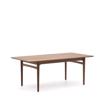 Elan uitschuifbare tafel van walnootfineer en massief hout, 200(260)x100cm, FSC Mix Credit