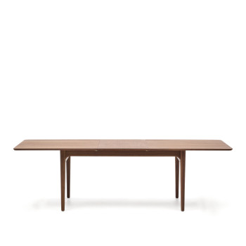 Elan uitschuifbare tafel van walnootfineer en massief hout, 200(260)x100cm, FSC Mix Credit