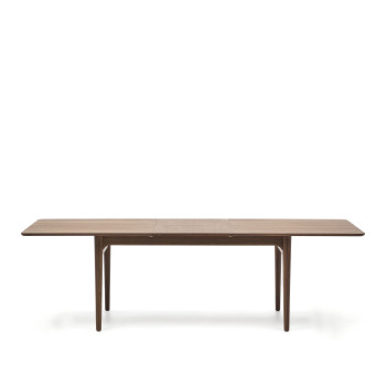 Elan uitschuifbare tafel van walnootfineer en massief hout, 200(260)x100cm, FSC Mix Credit