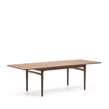 Elan uitschuifbare tafel van walnootfineer en massief hout, 200(260)x100cm, FSC Mix Credit
