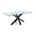 Argo glazen tafel met stalen poten OUTLET