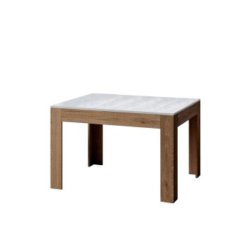 Bibi Tafel - Uitschuifbare tafel 90x120/180 cm Bibi Mix met spatel, wit blad en spatel, antracietkleurig onderstel