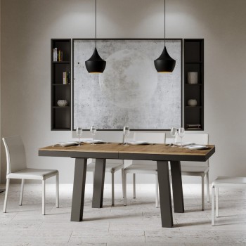 Bridge Evolution Tafel - Uitschuifbare Tafel 90x180/284 cm Bridge Evolution Wit Essen Antraciet Frame