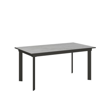 Cumar Tafel - Uitschuifbare Tafel 90x160/220 cm Cumar Wit Essen Antraciet Frame