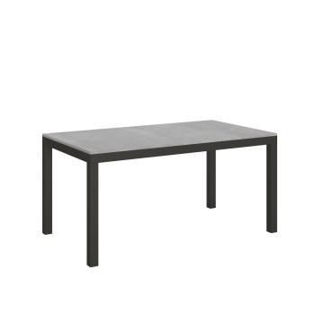 Everyday Evolution tafel met antracietkleurige poten en frame D.90 - Uitschuifbare tafel 90x160/264 cm Everyday Evolution Wit Esdoornhout met antracietkleurige poten en frame
