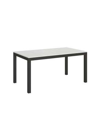 Everyday Evolution tafel met antracietkleurige poten en frame D.90 - Uitschuifbare tafel 90x160/264 cm Everyday Evolution Wit Esdoornhout met antracietkleurige poten en frame
