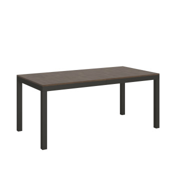 Everyday Evolution tafel met antracietkleurige poten en frame D.90 - Uitschuifbare tafel 90x180/440 cm Everyday Evolution Wit Esdoornhout met antracietkleurige poten en frame
