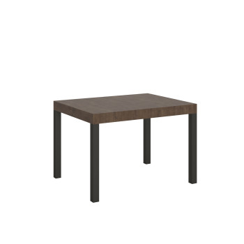 Dagelijkse tafel met antracietkleurige poten D.80 - Uitschuifbare tafel 80x120/204 cm Dagelijkse tafel van wit essenhout met antracietkleurige poten
