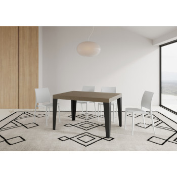 Flame Premium tafel met antracietkleurige poten D.90 - Uitschuifbare tafel 120/224x90 cm Flame Premium wit essenhout met antracietkleurige poten