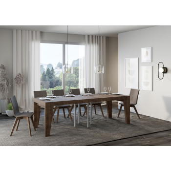 Naxy Premium Tafel D.90 - Uitschuifbare tafel 90/246x90 cm Naxy Premium wit essenhout
