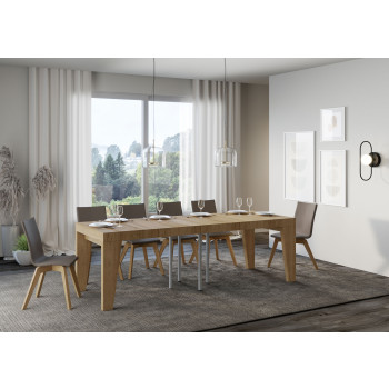 Naxy Premium Tafel D.90 - Uitschuifbare tafel 90/246x90 cm Naxy Premium wit essenhout