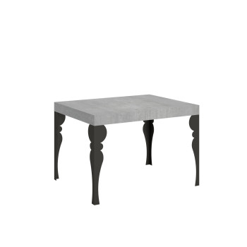 Paxon tafel met antracietkleurige poten D.90 - Uitschuifbare tafel 110/194x70 cm Paxon wit essenhout met antracietkleurige poten