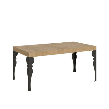 Paxon Premium tafel met antracietkleurige poten D.90 - Uitschuifbare tafel 120/380x90 cm Paxon Premium wit essenhout met antracietkleurige poten