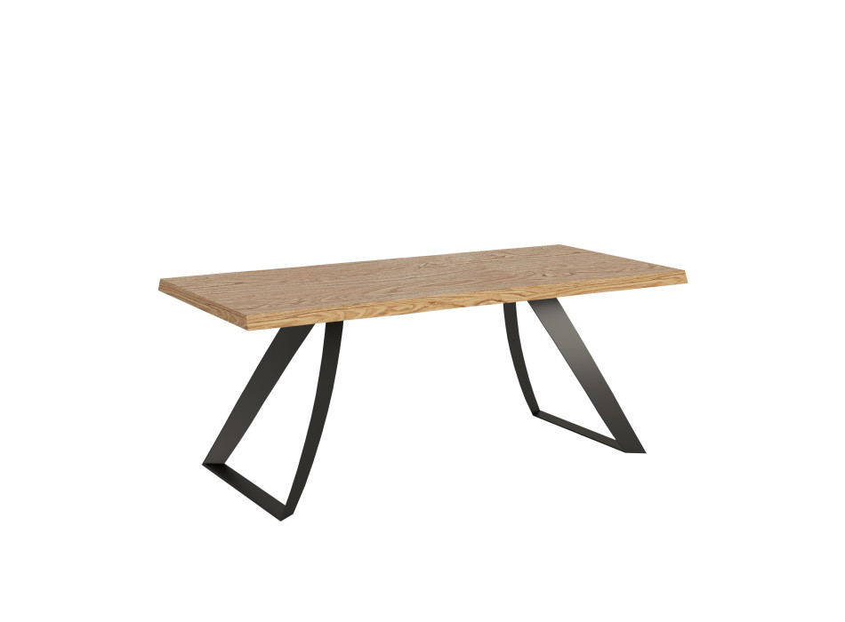 Proxytafel = Tabira massief hout met bast - Vaste tafel 90x180 cm Tabira eikenhout met antracietkleurige poten