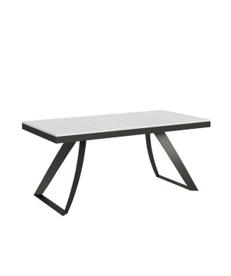 Proxy Evolution Antraciet Tafel - Uitschuifbare tafel 90x180/440 cm Proxy Evolution Wit Essen Antraciet frame