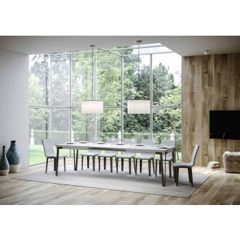 Rio Tafel - Uitschuifbare Tafel 90x180/284 cm Rio Wit Essen Antraciet Frame