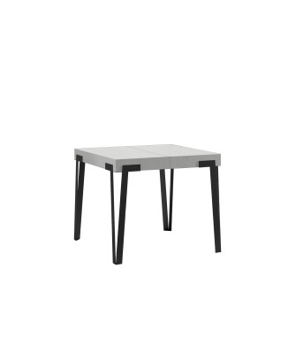 Rio Tafel - Uitschuifbare Tafel 90x90/246 cm Rio Wit Essen Antraciet Frame