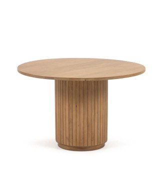 Ronde tafel Licia van massief mangohout met natuurlijke afwerking, Ø 120 cm