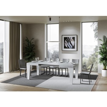 Spimbo Mix tafel - Uitschuifbare tafel 90x130/234 cm Spimbo Mix met blad van wit essenhout en poten van walnoothout