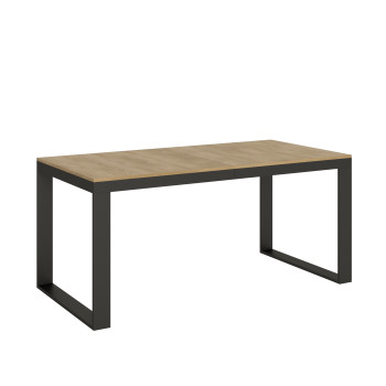 Tecno Evolution Tafel P.90 - Uitschuifbare tafel 180/284x90 cm. Tecno Evolution frame van wit essenhout en antracietkleurige poten.