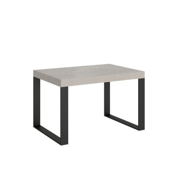 Tecno Tafel P.90 - Uitschuifbare tafel 140/244x90 cm Tecno wit essenhout met antracietkleurige poten