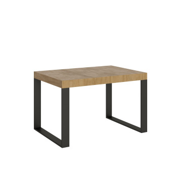Tecno Premium Tafel D.90 - Uitschuifbare tafel 120/224x90 cm Tecno Premium wit essenhout met antracietkleurige poten
