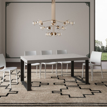 Tecno Premium Tafel D.90 - Uitschuifbare tafel 180/440x90 cm Tecno Premium wit essenhout met antracietkleurige poten