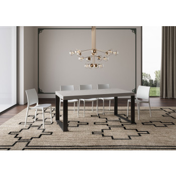 Tecno Premium Tafel D.90 - Uitschuifbare tafel 180/440x90 cm Tecno Premium wit essenhout met antracietkleurige poten