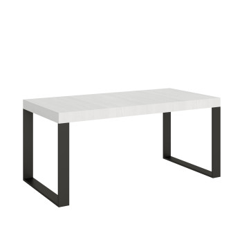 Tecno Premium Tafel D.90 - Uitschuifbare tafel 180/440x90 cm Tecno Premium wit essenhout met antracietkleurige poten