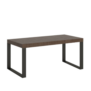 Tecno Premium Tafel P.90 - Uitschuifbare tafel 90/246x90 cm Tecno Premium wit essenhout met antracietkleurige poten