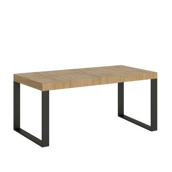 Tecno Premium Tafel P.90 - Uitschuifbare tafel 90/246x90 cm Tecno Premium wit essenhout met antracietkleurige poten